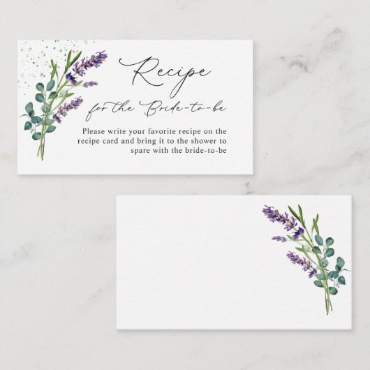 Lavendel Vrijgezellenfeest Recept Aanvraag Kaart I (Voorkant / Achterkant)