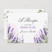 Lavendel Vrijgezellenfeest Recept Kaart Paarse Rus (Voorkant / Achterkant)