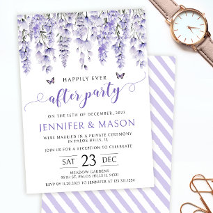 Lavendel vrolijk ooit na feestuitnodiging kaart