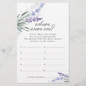 Lavendel waar waren we Vrijgezellenfeest spel Flyer (Voorkant)