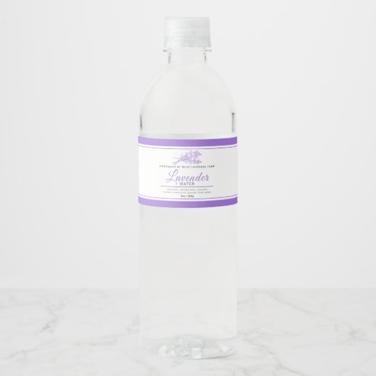 Lavendel water product ingrediënten waterfles etiket (Voorkant)