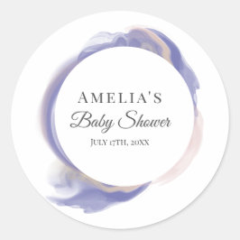 Lavendel Watercolor Abstract Ronde Sticker