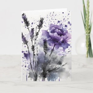 Lavendel - Watercolor bloemen Kaart