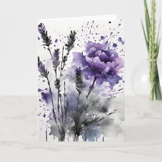 Lavendel - Watercolor bloemen Kaart (Voorkant)
