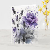 Lavendel - Watercolor bloemen Kaart (Gele Bloem)