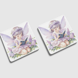 Lavendel Watercolor Fee Leesboek Glazen Onderzetter