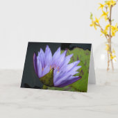 Lavendel Waterlelie Kaart (Gele Bloem)