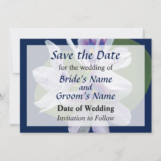 Lavendel Waterlelies Bewaar de Datum Save The Date (Voorkant)