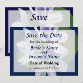 Lavendel Waterlelies Bewaar de Datum Save The Date (Voorkant / Achterkant)