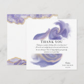 Lavendel Waterverf Abstract Baby Shower Bedankkaart (Voorkant / Achterkant)