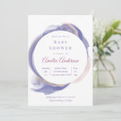 Lavendel Waterverf Baby Shower Kaart (Staand voorkant)