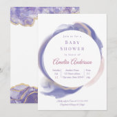 Lavendel Waterverf Baby Shower Kaart (Voorkant / Achterkant)