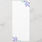 Lavendel Waterverf Bloem Bruiloftsmenu Kaart (Achterkant)