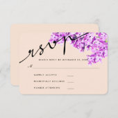 Lavendel Waterverf Bloemen Bruiloft RSVP Modern (Voorkant / Achterkant)