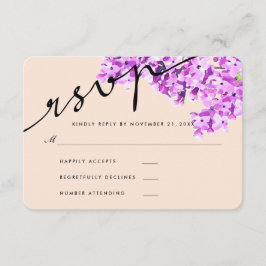 Lavendel Waterverf Bloemen Bruiloft RSVP Modern Kaartje