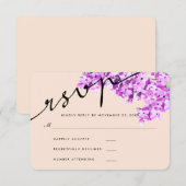 Lavendel Waterverf Bloemen Bruiloft RSVP Modern Kaartje (Voorkant / Achterkant)