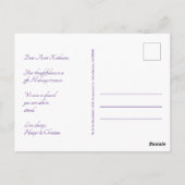  Lavendel Waterverf Bloemen Dank u Briefkaart (Achterkant)