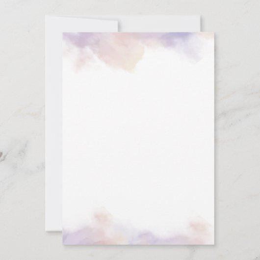 Lavendel Waterverf Bloemen Huwelijksuitnodiging Kaart (Achterkant)