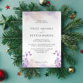 Lavendel Waterverf Bloemen Huwelijksuitnodiging Kaart