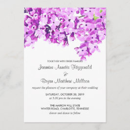 Lavendel Waterverf Bloemen Modern Bruiloft Kaart
