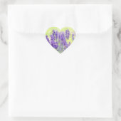 Lavendel Waterverf Bloemen Paars Hart Sticker (Tas)