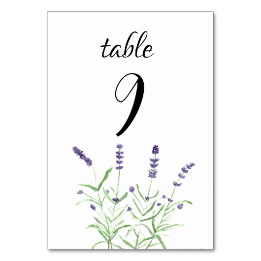 Lavendel Waterverf Bloemen Purple Flowers Bruiloft Kaart (Voorkant)