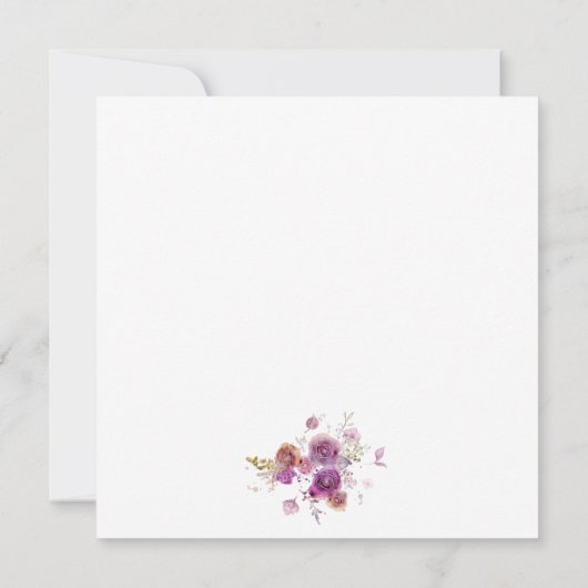 Lavendel Waterverf bloemenbruiloft Kaart (Achterkant)
