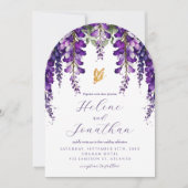 Lavendel Waterverf Bloementuin Elegante bruiloft Kaart (Voorkant)