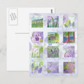 Lavendel Waterverf Bloemenveld Meadow Tulp Briefkaart (Voorkant / Achterkant)