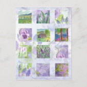 Lavendel Waterverf Bloemenveld Meadow Tulp Briefkaart (Voorkant)