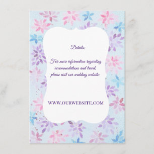 Lavendel Waterverf Bloemige Trouwdetails Informatiekaartje