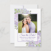 Lavendel Waterverf Boho Chic Bloemen Fotobruiloft Save The Date (Voorkant)