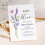 Lavendel Waterverf Boho Wildflower Baby shower Kaart