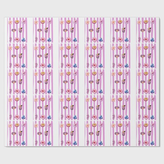 Lavendel Waterverf Botanisch Patroon Cadeaupapier (Vlak)