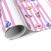 Lavendel Waterverf Botanisch Patroon Cadeaupapier (Rol Hoek)