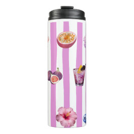 Lavendel Waterverf Botanisch Patroon Thermosbeker