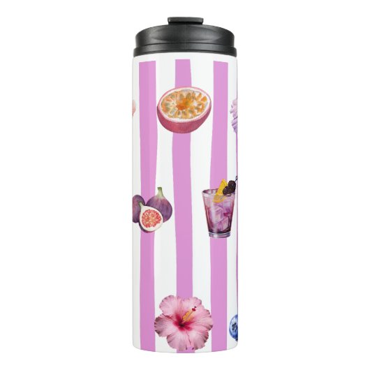 Lavendel Waterverf Botanisch Patroon Thermosbeker (Voorkant)
