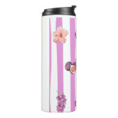 Lavendel Waterverf Botanisch Patroon Thermosbeker (Gedraaid links)