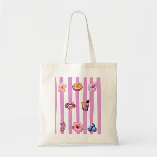 Lavendel Waterverf Botanisch Patroon Tote Bag (Voorkant)