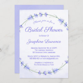 Lavendel Waterverf bruids doucheuitnodigingen Kaart
