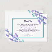 Lavendel Waterverf bruiloft dank u kaart (Voorkant / Achterkant)