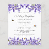 Lavendel waterverf bruiloft receptie uitnodiging (Voorkant)