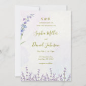 Lavendel Waterverf bruiloft uitnodiging (Voorkant)