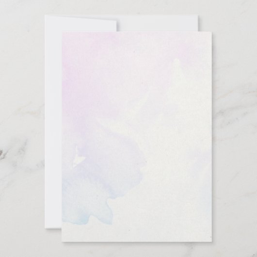 Lavendel Waterverf bruiloft uitnodiging (Achterkant)