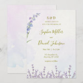 Lavendel Waterverf bruiloft uitnodiging (Voorkant / Achterkant)
