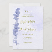 Lavendel Waterverf bruiloft uitnodiging (Voorkant)