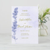 Lavendel Waterverf bruiloft uitnodiging (Staand voorkant)