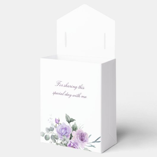Lavendel Waterverf Floral Baby shower Bedankdoosjes (Geopend)