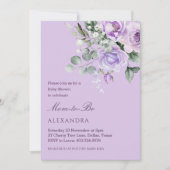 Lavendel Waterverf Floral Baby shower Kaart (Voorkant)