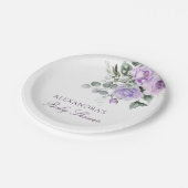 Lavendel Waterverf Floral Baby shower Papieren Bordje (Gekanteld)